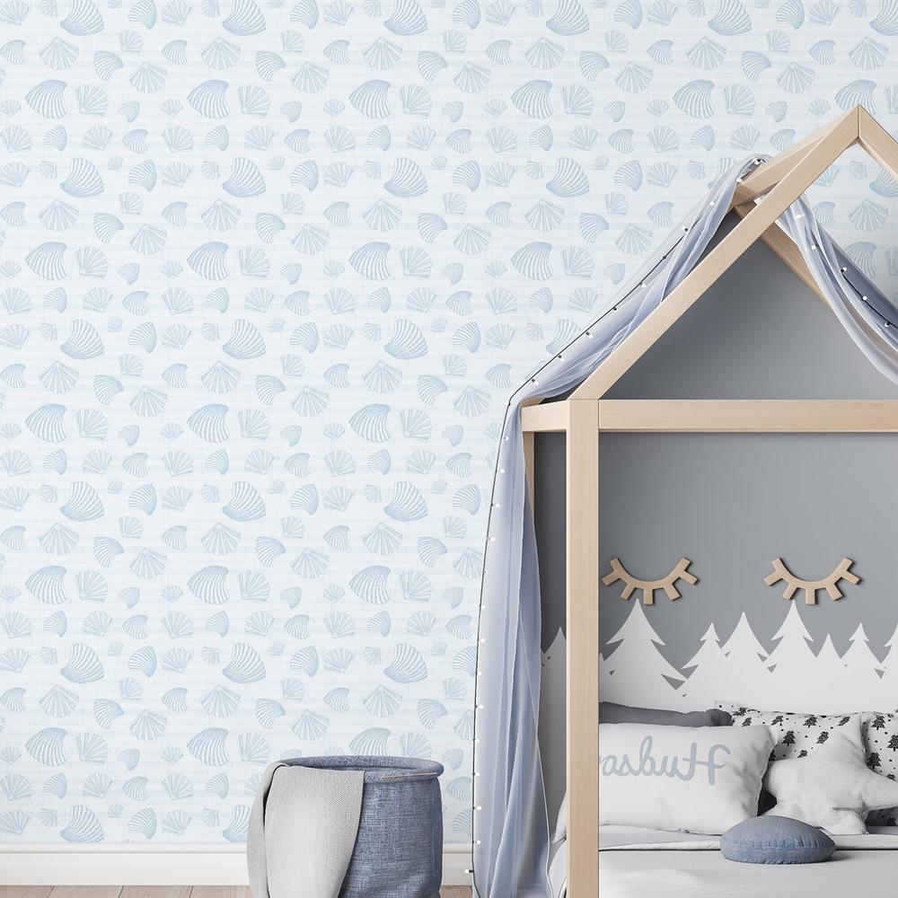 Scallops On Shades Of Blue-wallpaper-eco-friendly-easy-removal-Gioia Wall Art-2