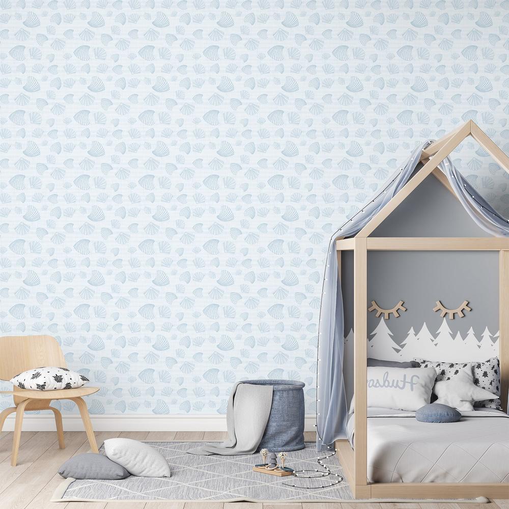 Scallops On Shades Of Blue-wallpaper-eco-friendly-easy-removal-Gioia Wall Art-5
