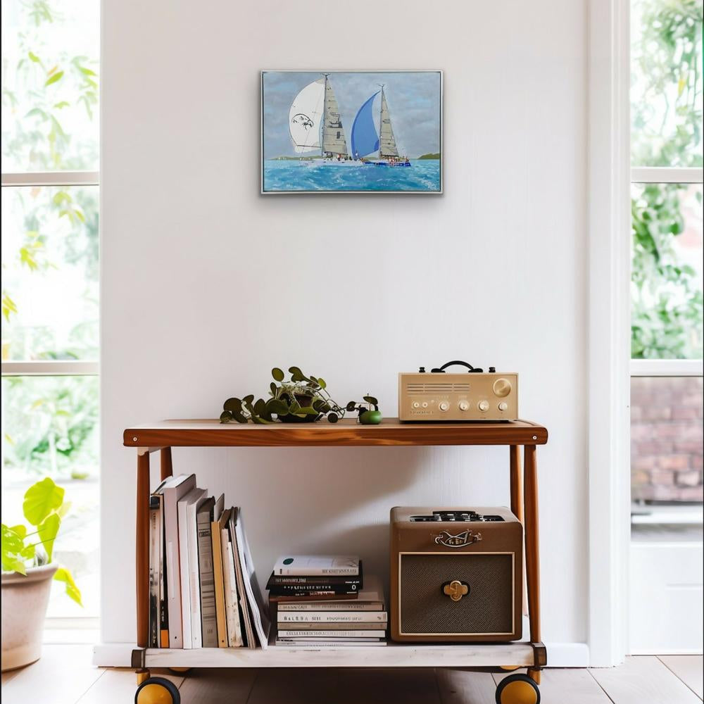 Sea Eagle and Secret Mens Business at Hamilton Island Race Week-by-Geoff Hargraves-original art-Gioia