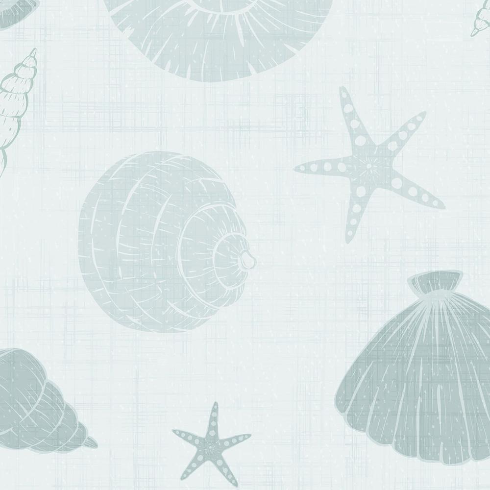 Seafoam Green Seashells-wallpaper-eco-friendly-easy-removal-Gioia Wall Art-3