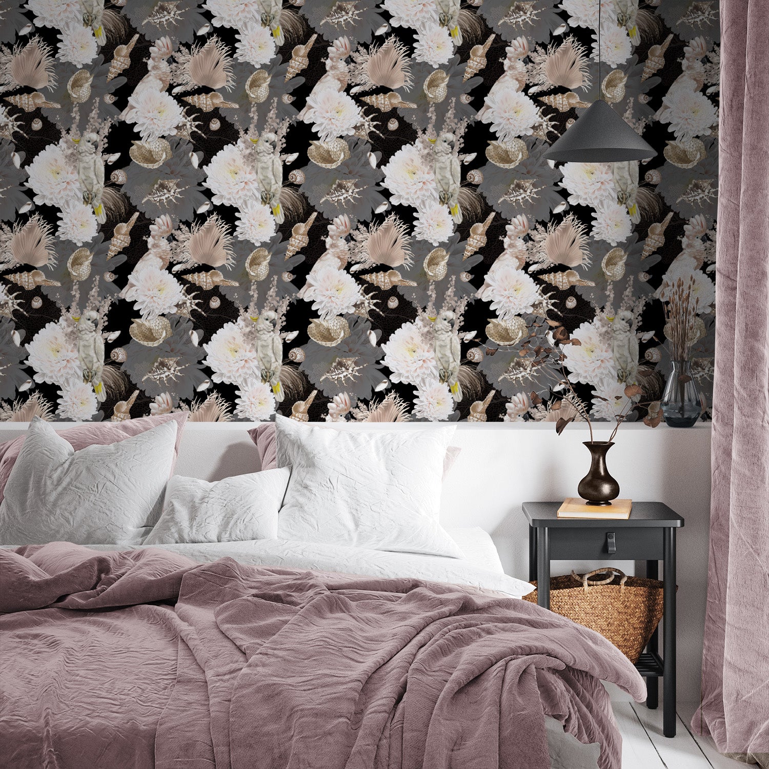 Seashells And Floral-wallpaper-eco-friendly-easy-removal-Gioia Wall Art-5