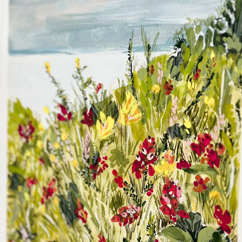 Seaside Serenity Walk, Original Hand-Painted Canvas By Lucrecia Caporale-by-Lucrecia Caporale-original art-Gioia