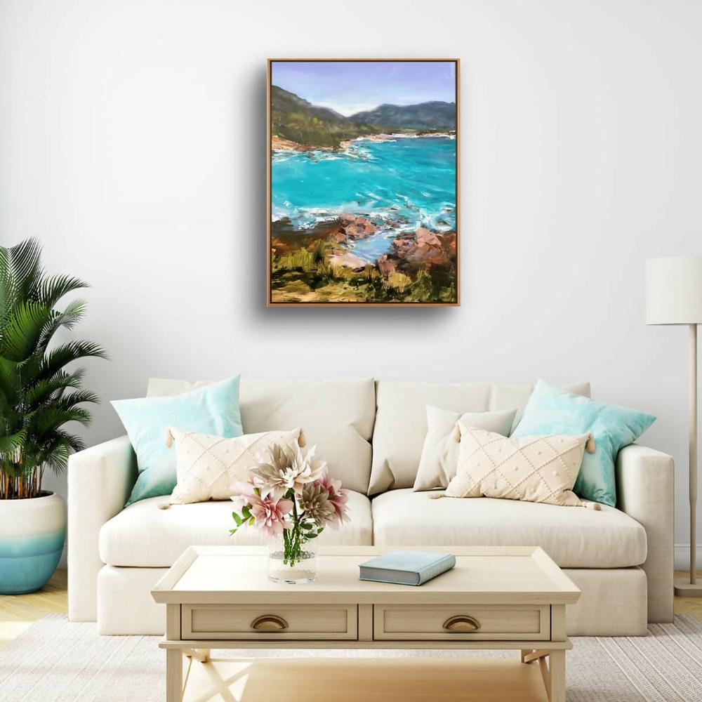 Secret Cove Beach-by-Claire Skeet-original art-Gioia