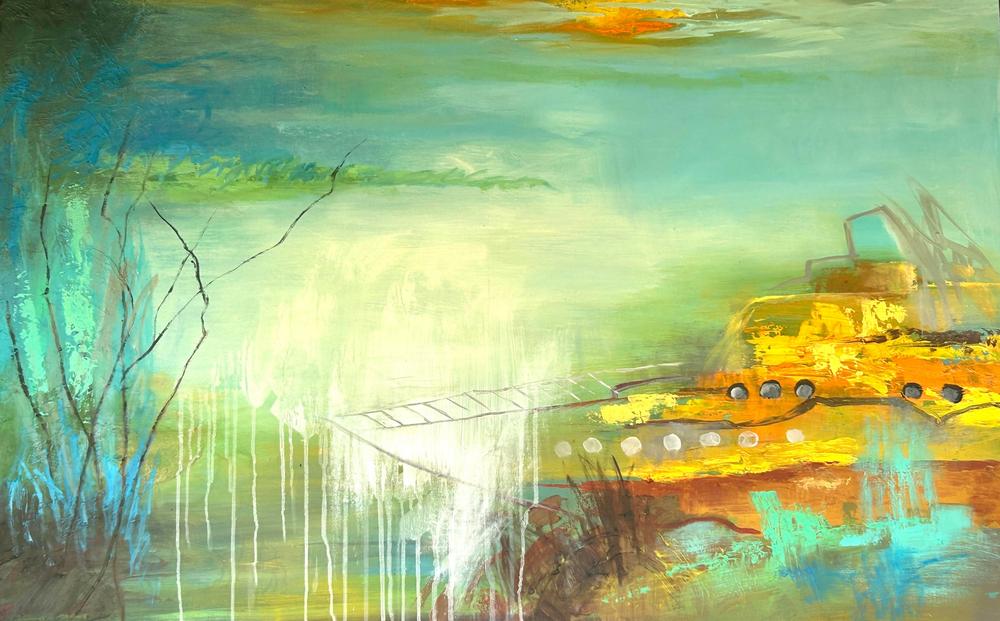 Ship of Hope coming into Dock-by-Astrid Dahl Original Art-original art-Gioia