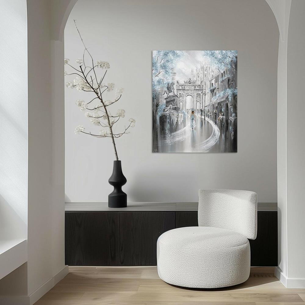 Sky Blue Milan, Original Hand-Painted Canvas By Isabella Karolewicz-by-Isabella Karolewicz-original art-Gioia