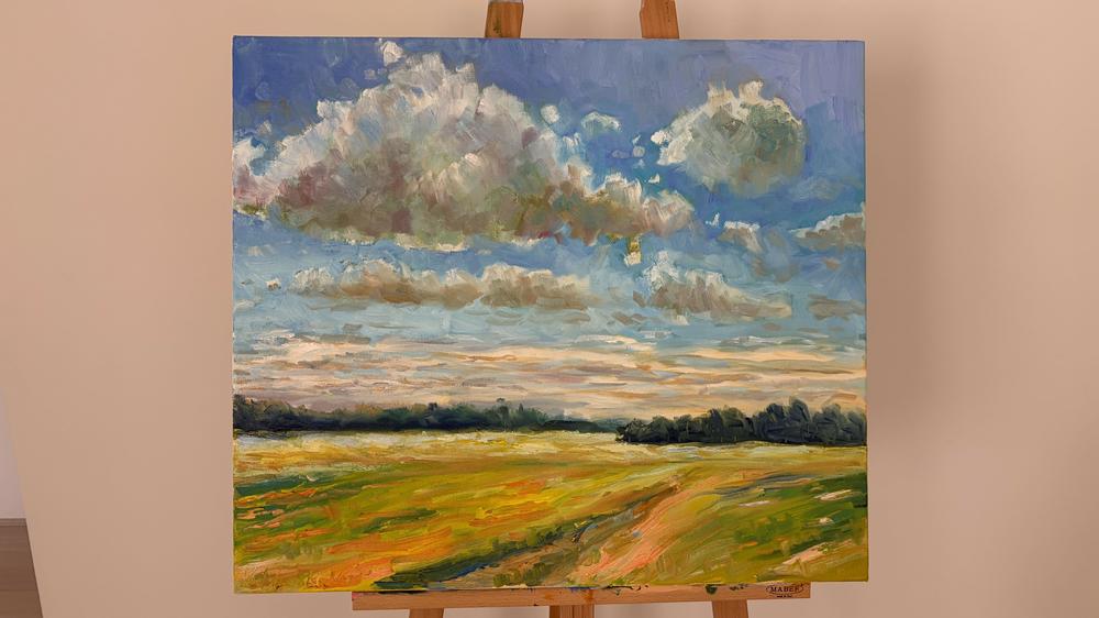 Sky Over Yellow Field-by-Vasily Kulchenko-original art-Gioia