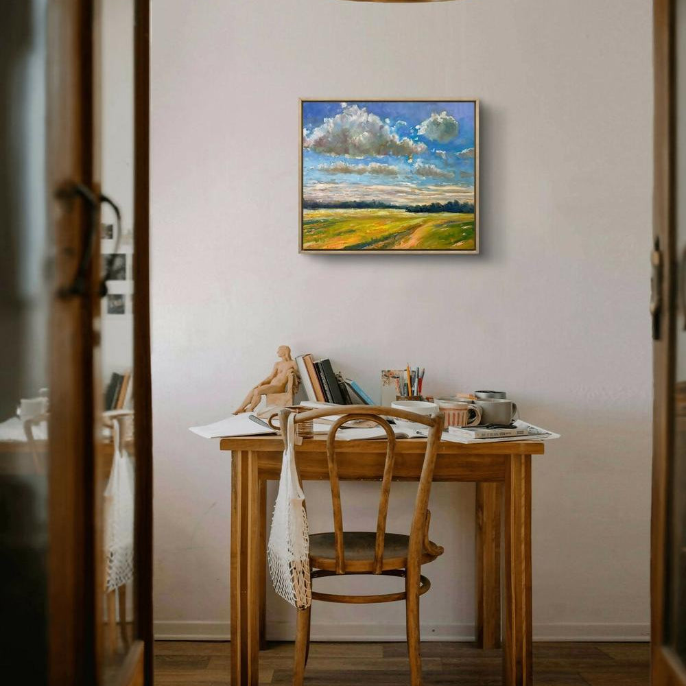 Sky Over Yellow Field-by-Vasily Kulchenko-original art-Gioia