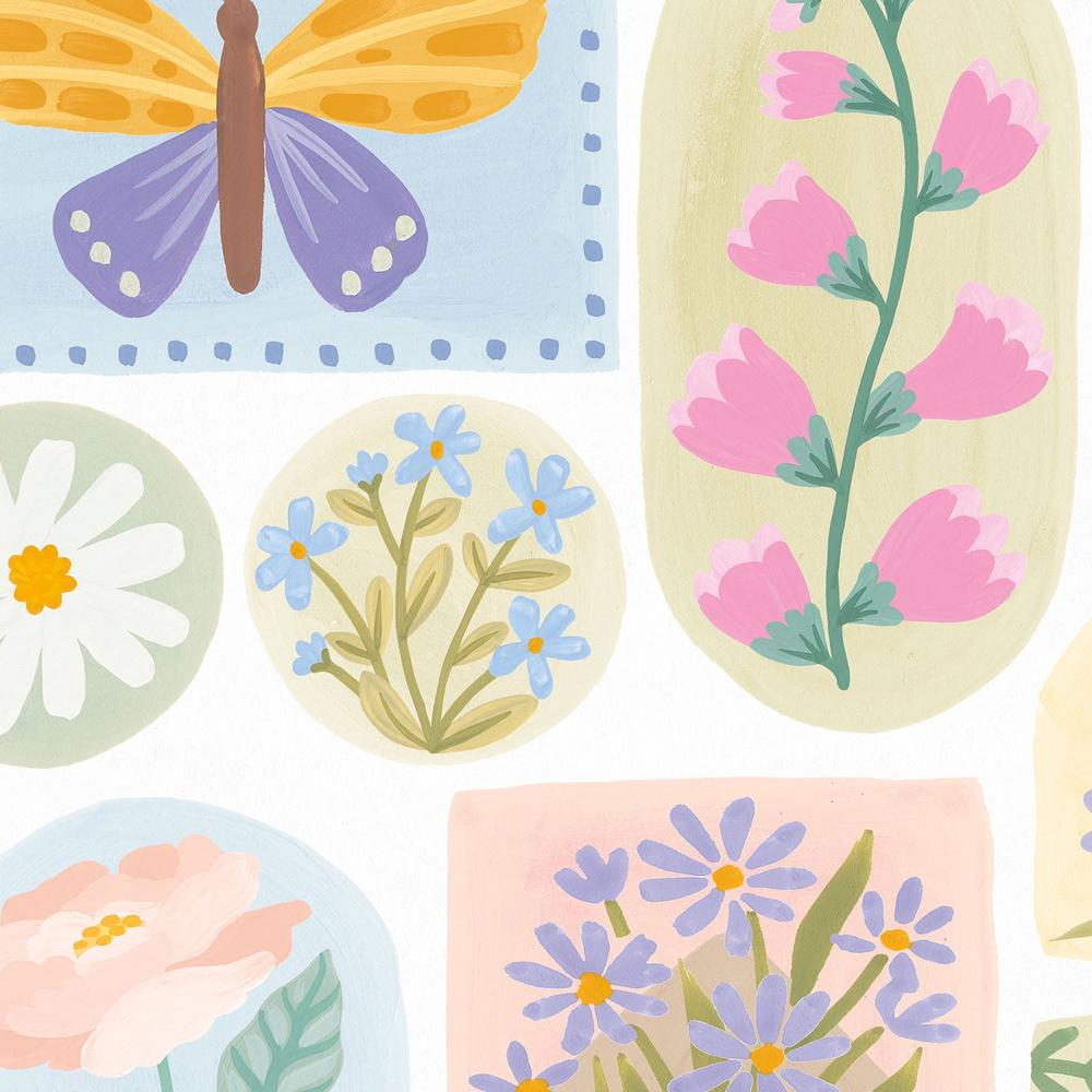 Spring Meadow Pattern I-wallpaper-eco-friendly-easy-removal-Laura Marshall-3
