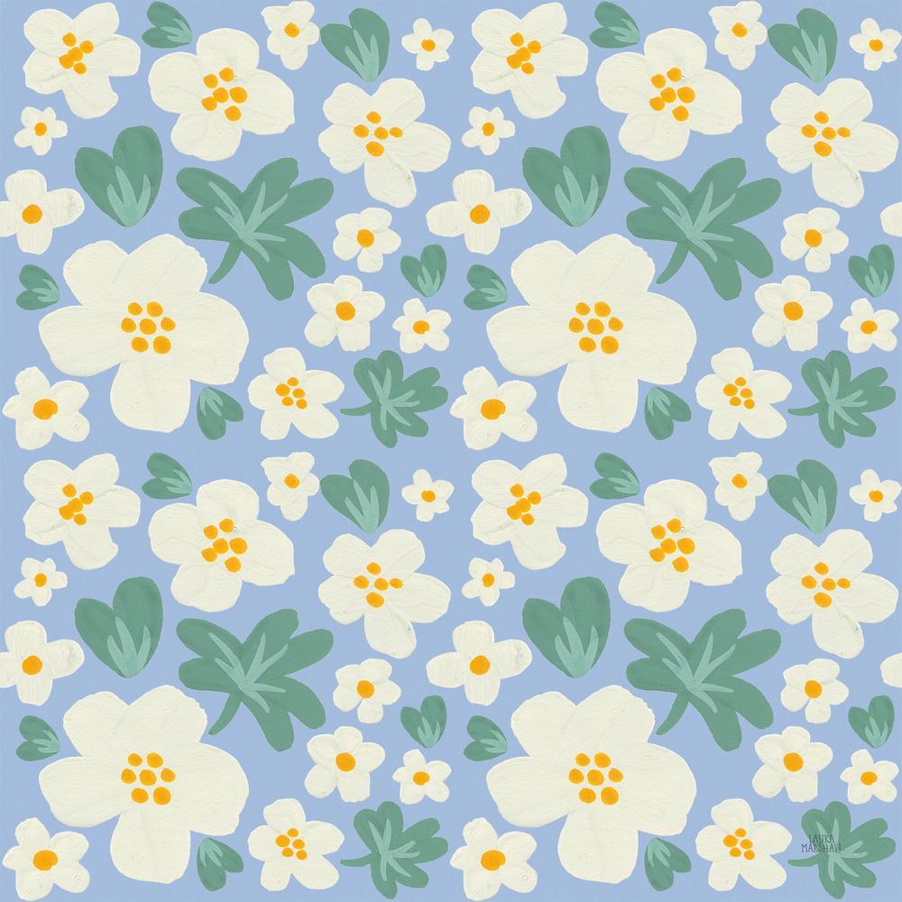 Spring Meadow Pattern XIIIA-wallpaper-eco-friendly-easy-removal-Laura Marshall-1
