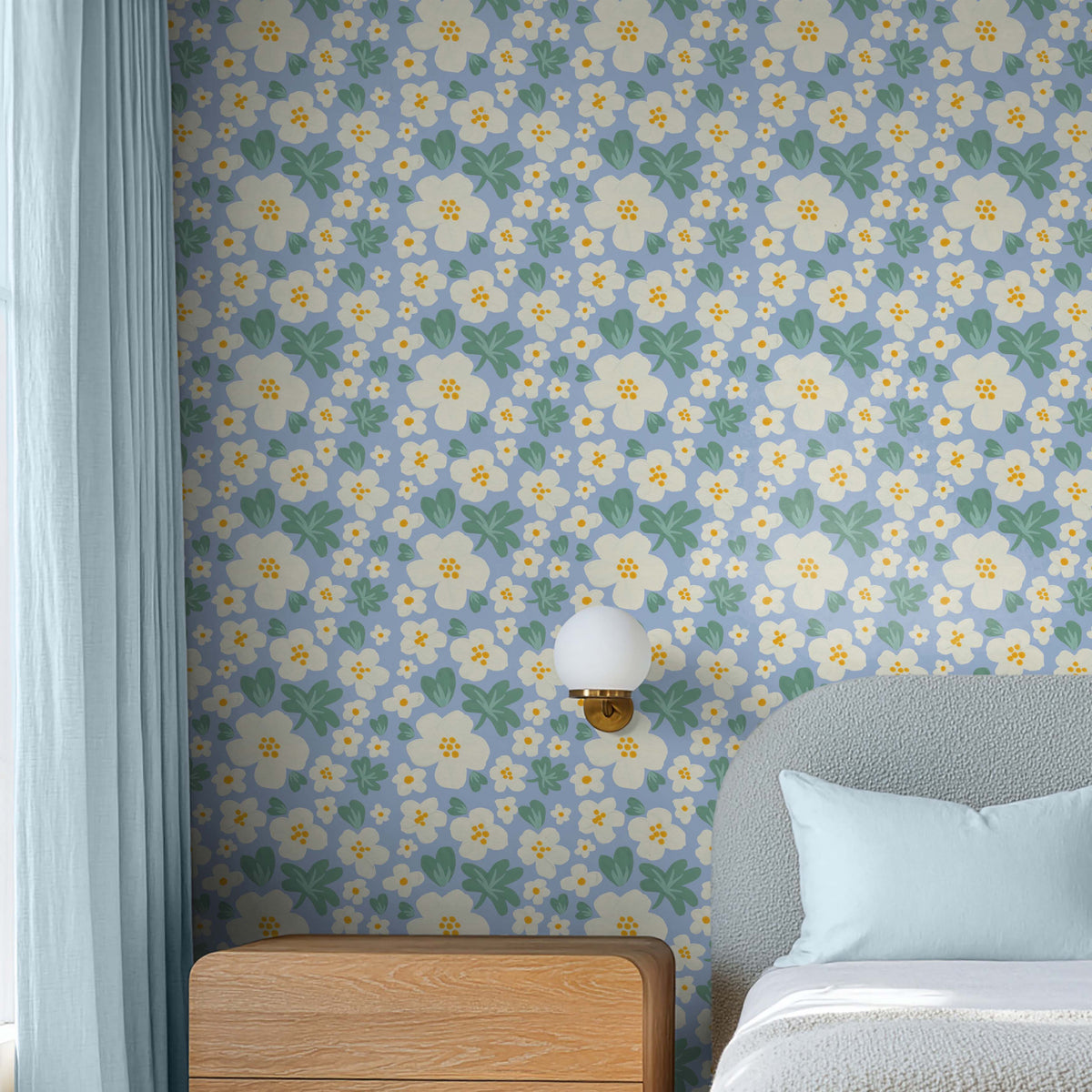 Spring Meadow Pattern XIIIA-wallpaper-eco-friendly-easy-removal-Laura Marshall-2