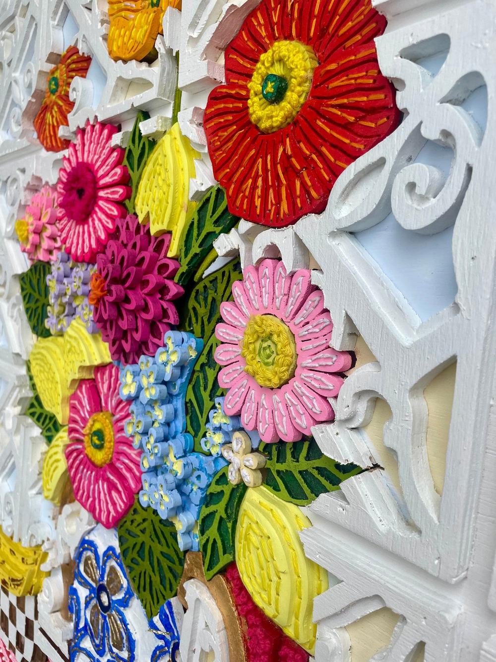 Springtime Medley, Original Mixed Media By Misha Harrison-by-Gioia Wall Art-original art-Gioia