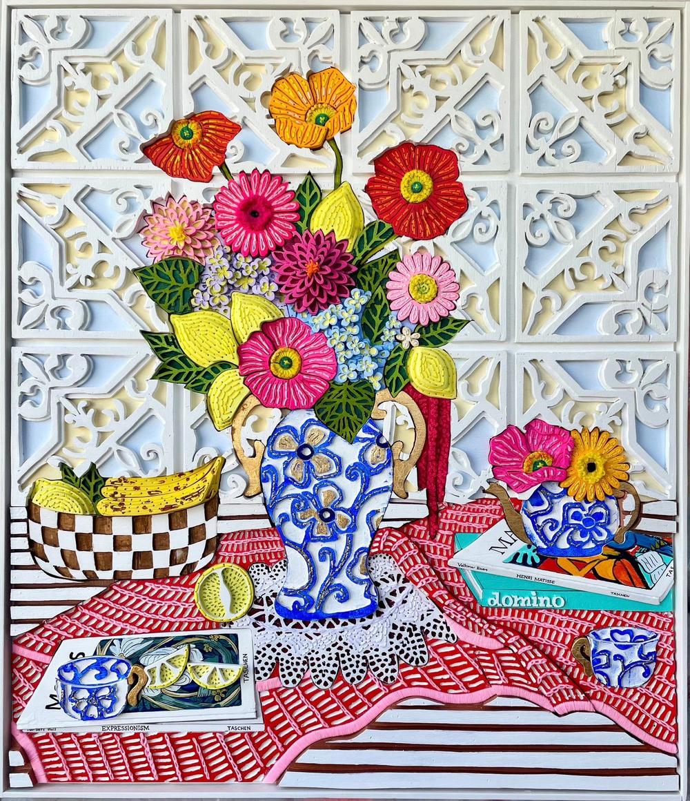 Springtime Medley, Original Mixed Media By Misha Harrison-by-Gioia Wall Art-original art-Gioia