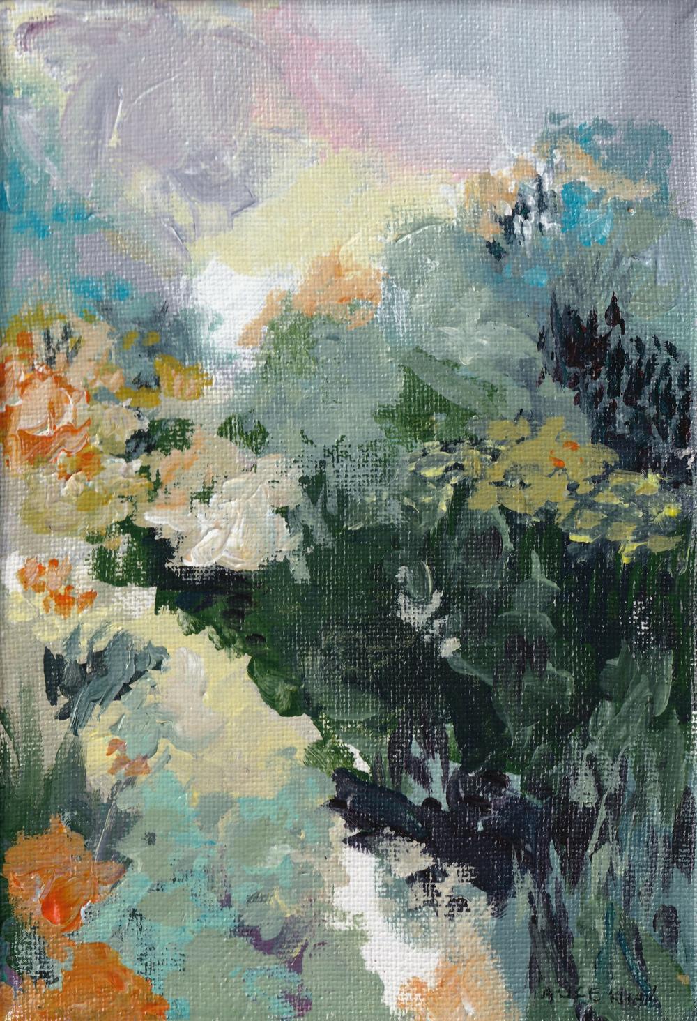 Stepping Into Bloom , Original Artwork-by-Alice Kwan-original art-Gioia