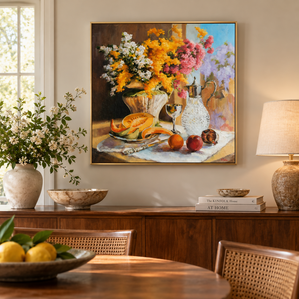 Still Life with Rockmelon-by-Tatyana Soboleva-original art-Gioia