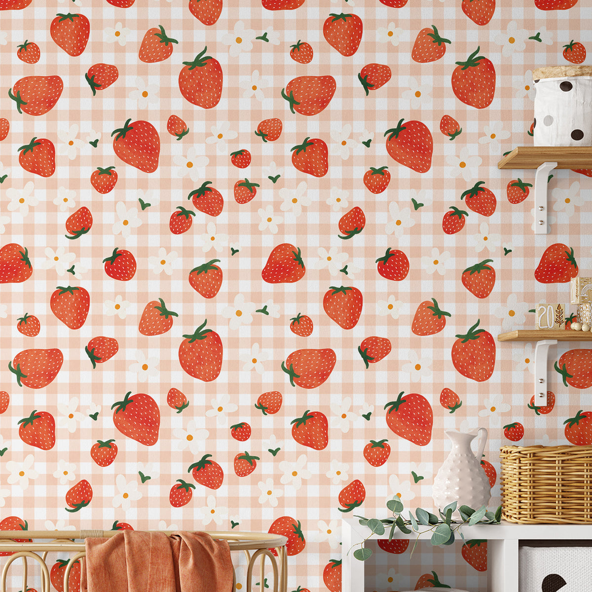 Strawberry Fields Pattern IIA-wallpaper-eco-friendly-easy-removal-Laura Marshall-2