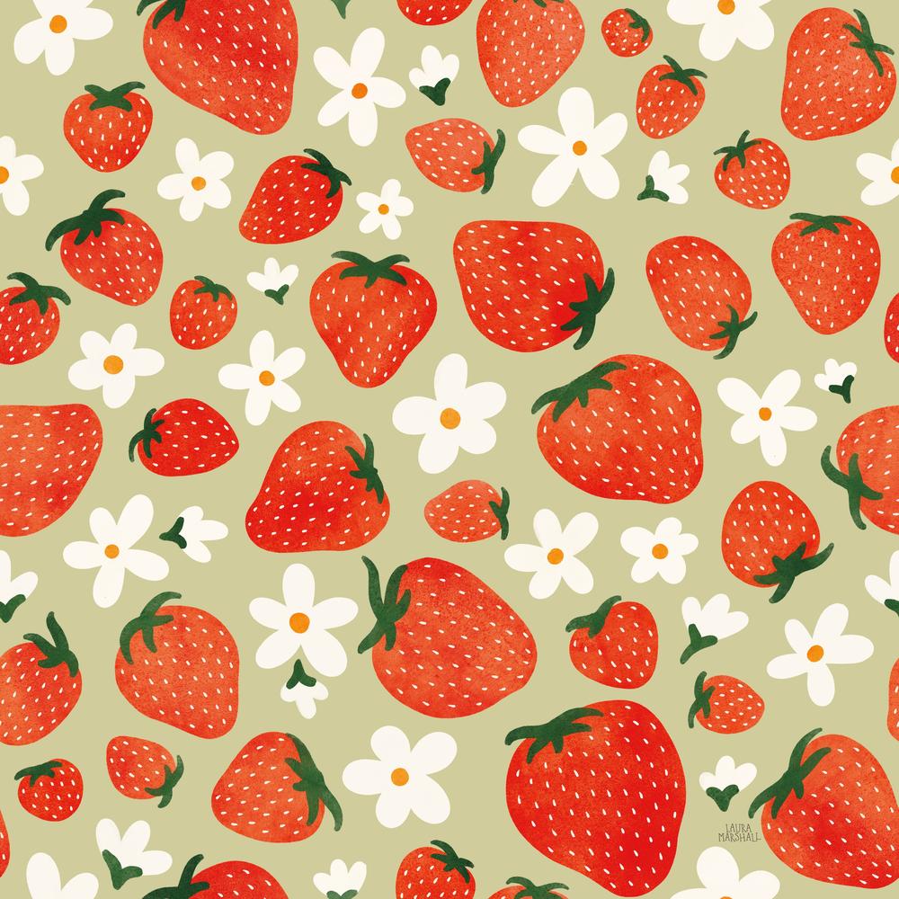 Strawberry Fields Pattern VIB-wallpaper-eco-friendly-easy-removal-Laura Marshall-1