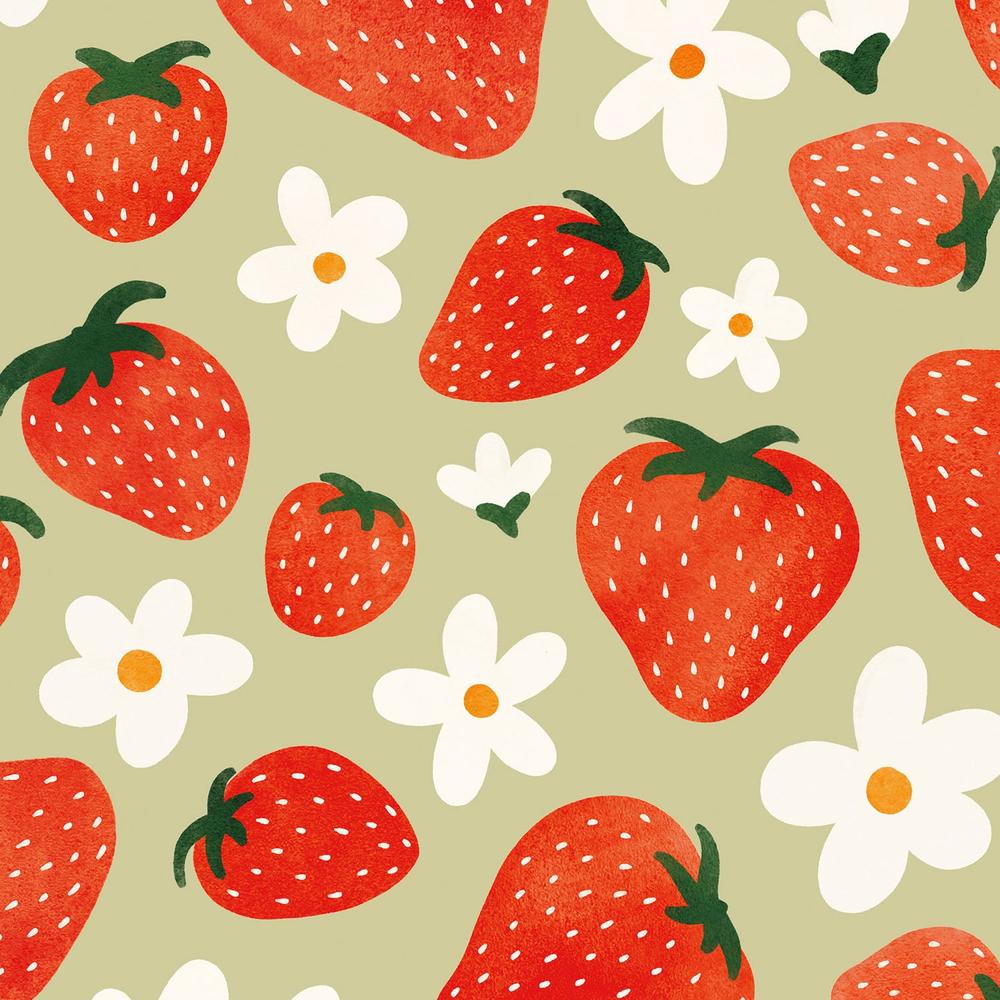 Strawberry Fields Pattern VIB-wallpaper-eco-friendly-easy-removal-Laura Marshall-3