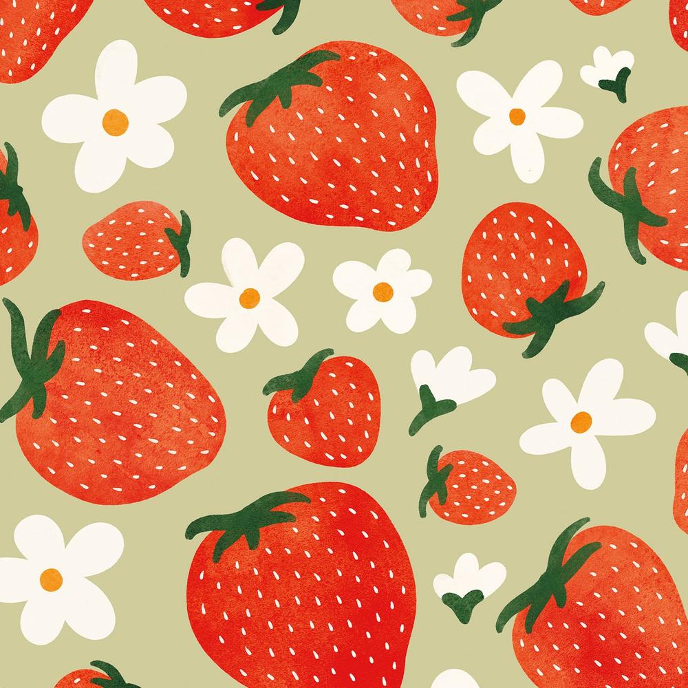 Strawberry Fields Pattern VIB-wallpaper-eco-friendly-easy-removal-Laura Marshall-4