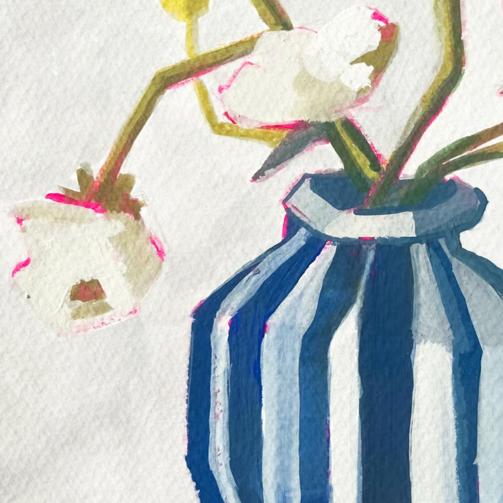 Striped Vase 01 , Original Artwork-by-Lucrecia Caporale-original art-Gioia