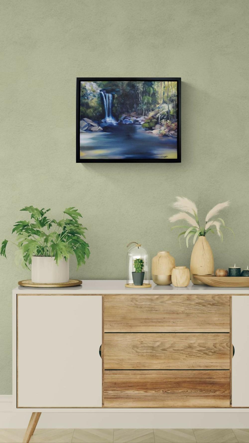 Summer Afternoon Curtis Falls-by-Carol Forbes Croad-original art-Gioia