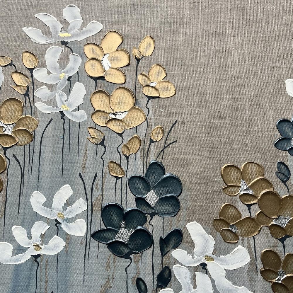 Summer Botanicals on Linen-by-Naomi Crowther Original Artwork-original art-Gioia
