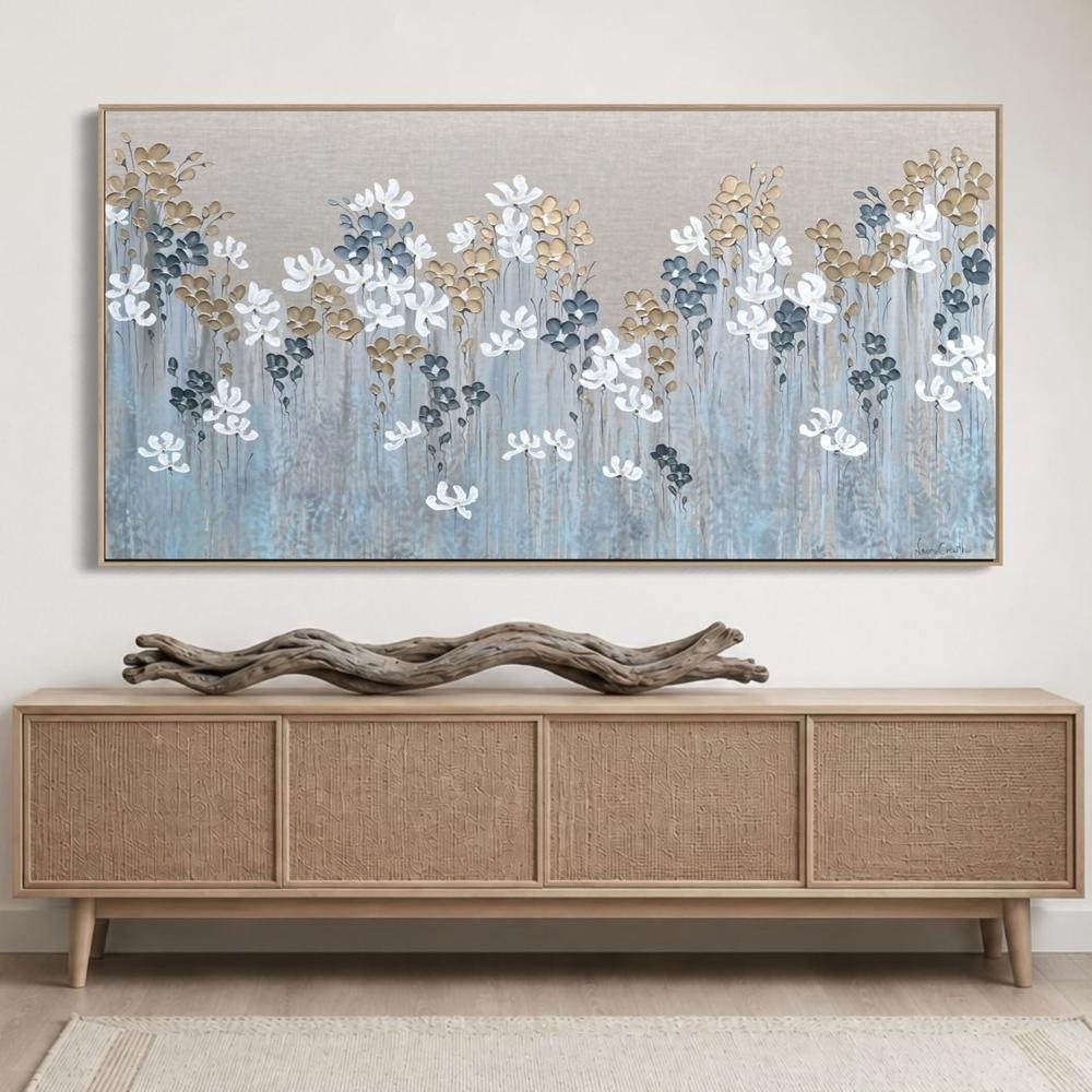 Summer Botanicals on Linen-by-Naomi Crowther Original Artwork-original art-Gioia