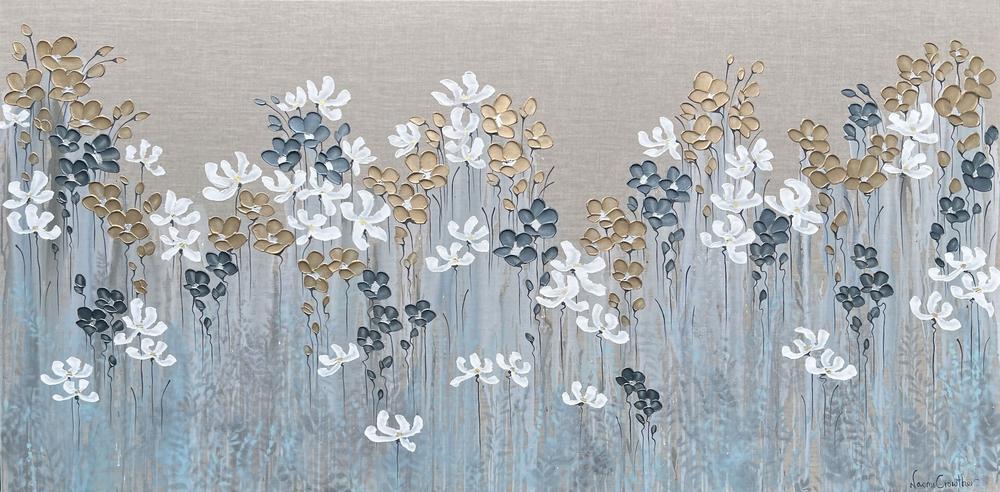 Summer Botanicals on Linen-by-Naomi Crowther Original Artwork-original art-Gioia