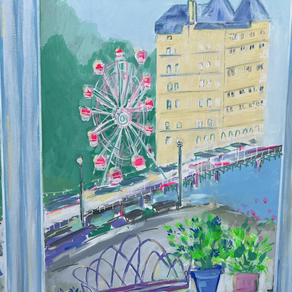 Summer on Llandudno Pier. Original hand-painted artwork by Meredith Howse.-by-Meredith Howse-original art-Gioia