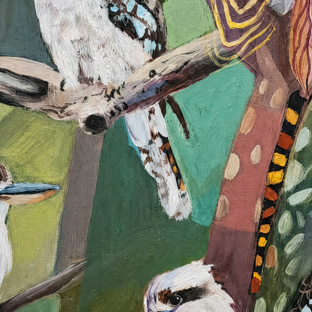 Kookaburras with Gumnuts