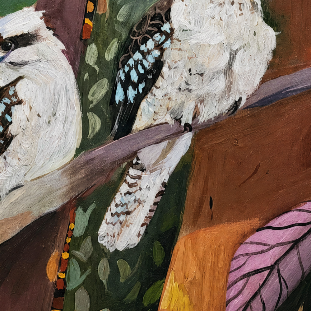 Kookaburras with Gumnuts
