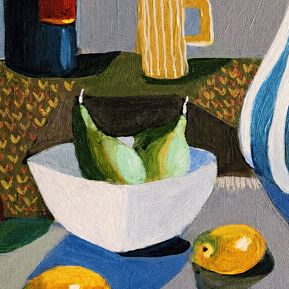 Striped Vase with Poppies