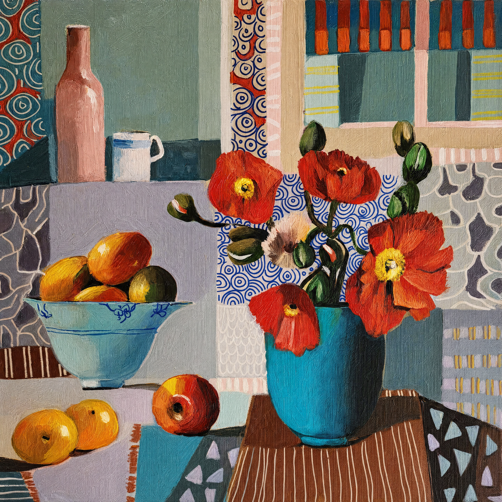 Poppies with Fruit