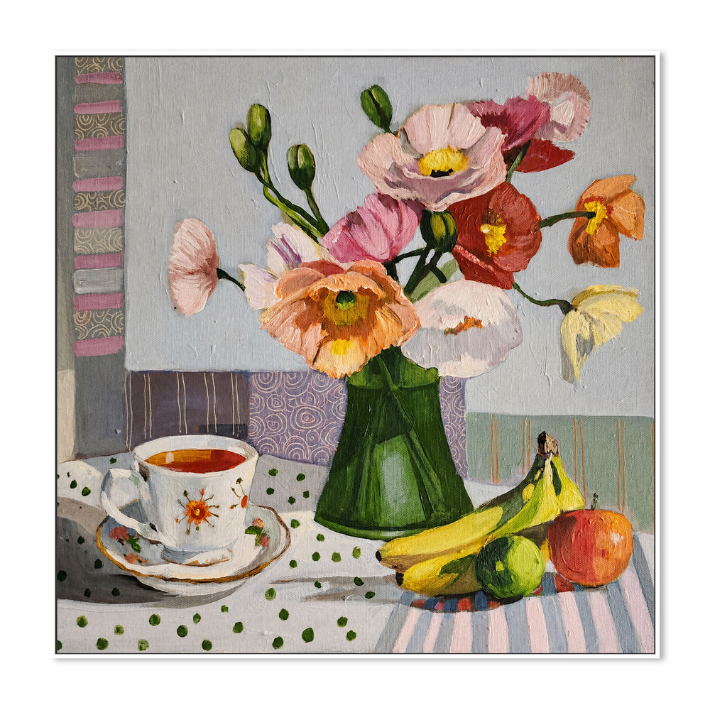 Poppies Fruit and a Cup of Tea