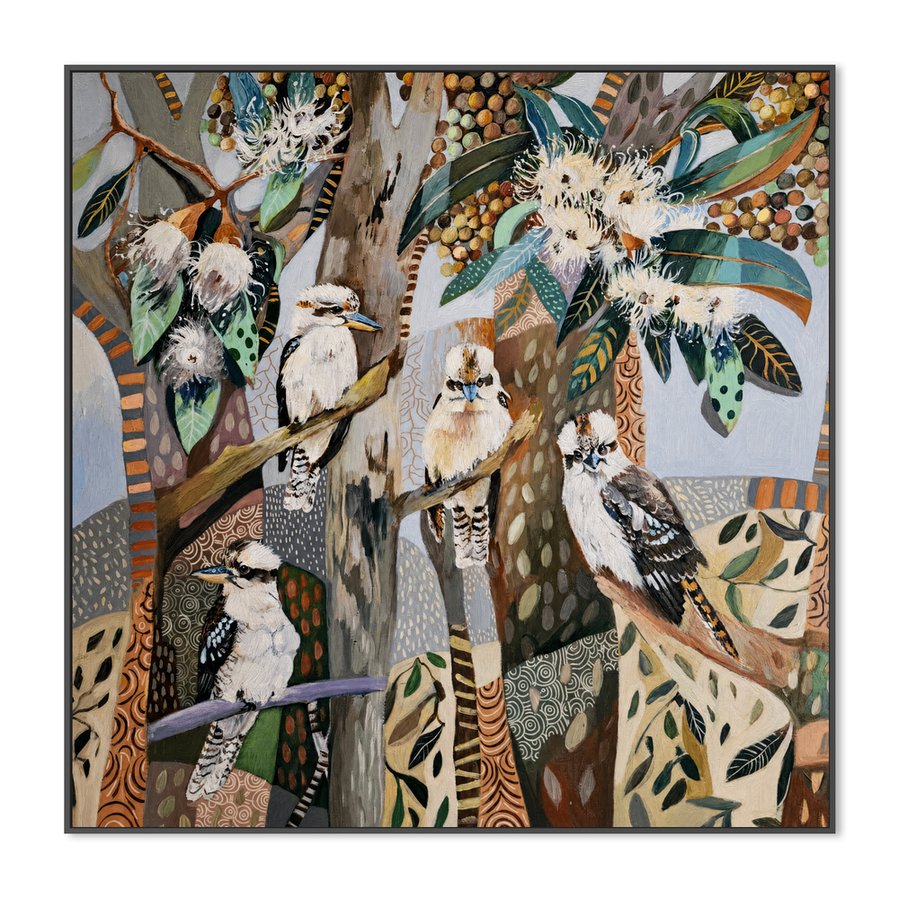 Kookaburras with White Gum Blossom