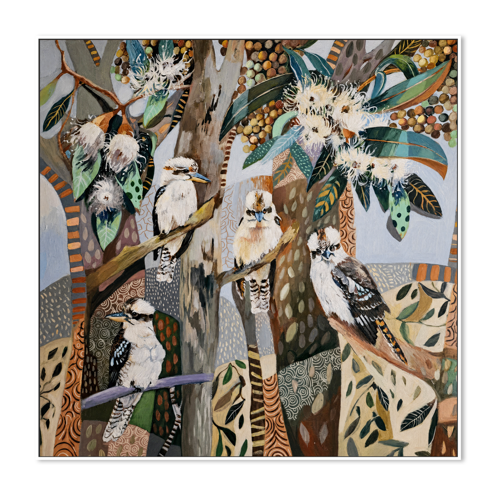 Kookaburras with White Gum Blossom