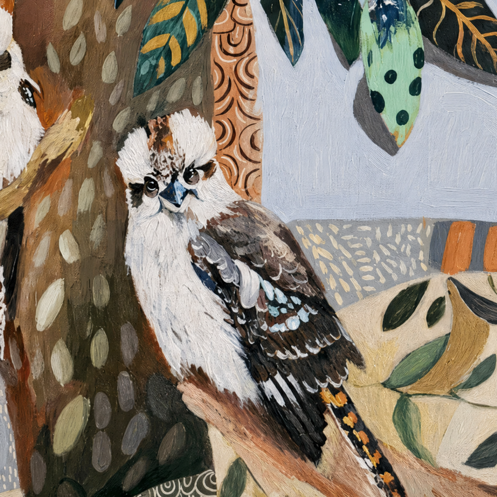 Kookaburras with White Gum Blossom