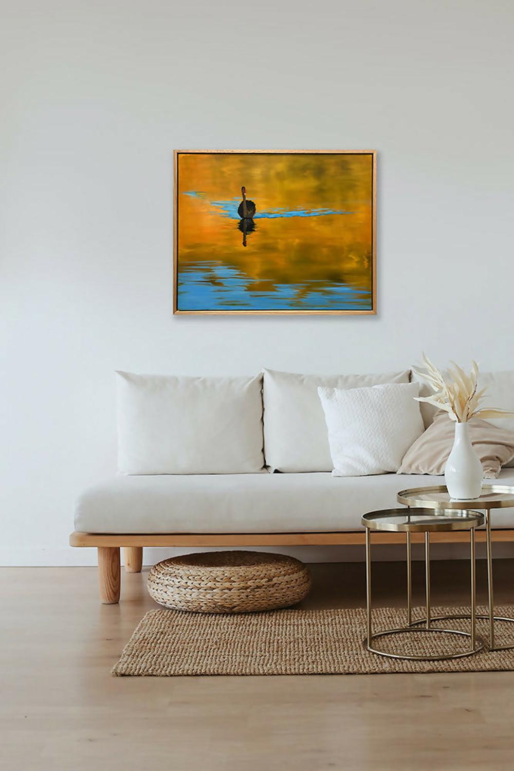 Swan Sunset-by-Pamela Gleeson Original Art-original art-Gioia