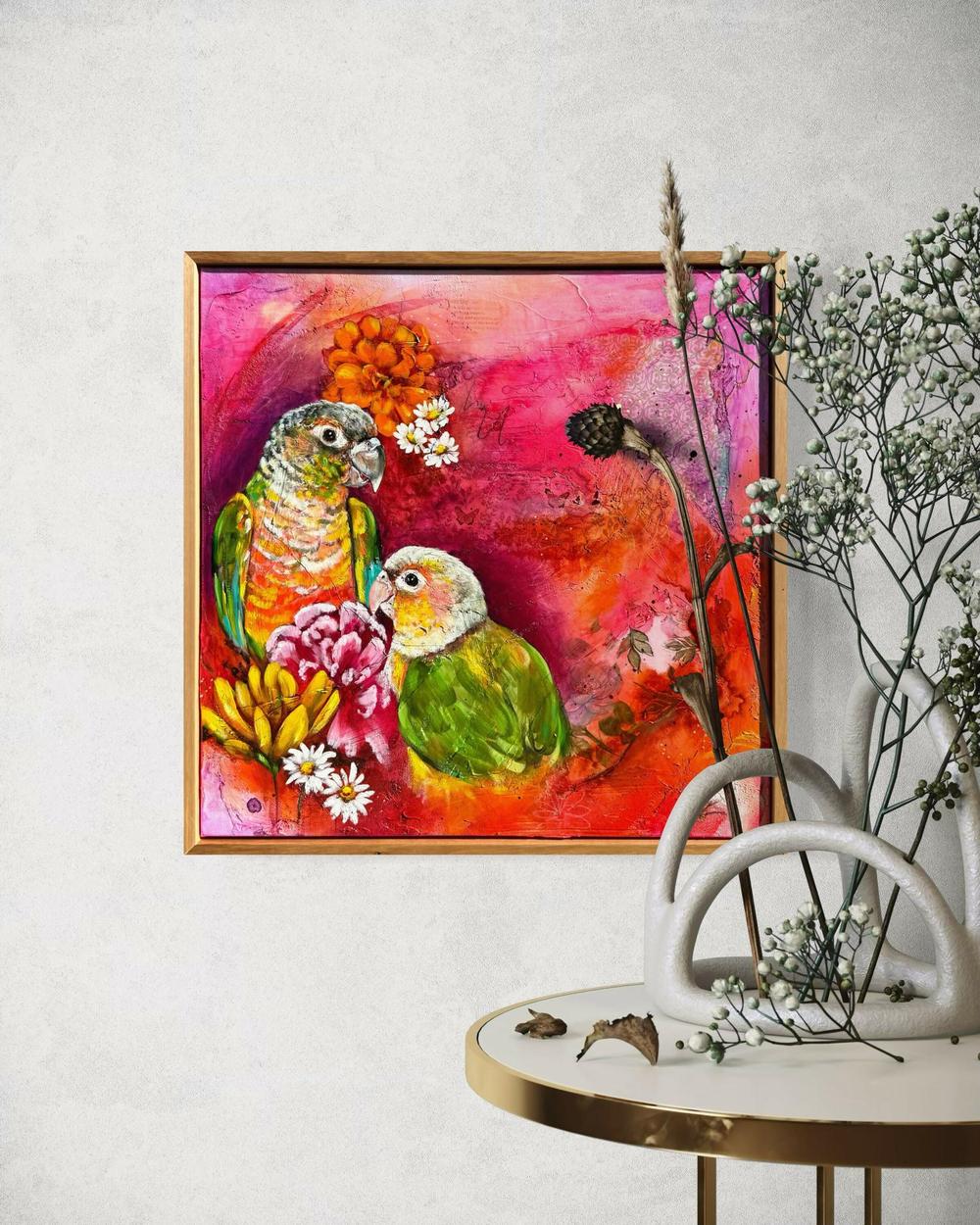 Sweet Cheeks, Original Hand-Painted Canvas By Emily Birdsey-by-Emily Birdsey-original art-Gioia