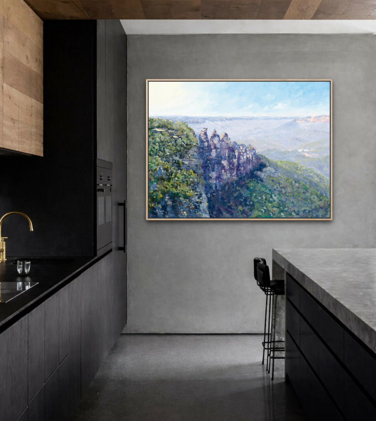 Blue Mountains - Three Sisters. Original hand-painted artwork by Meredith Howse.