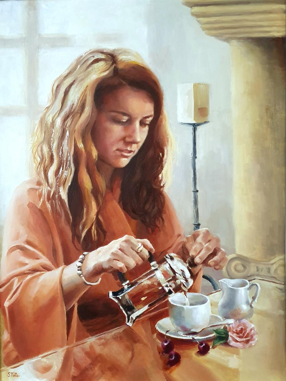Tea Break-by-Tatyana Soboleva-original art-Gioia
