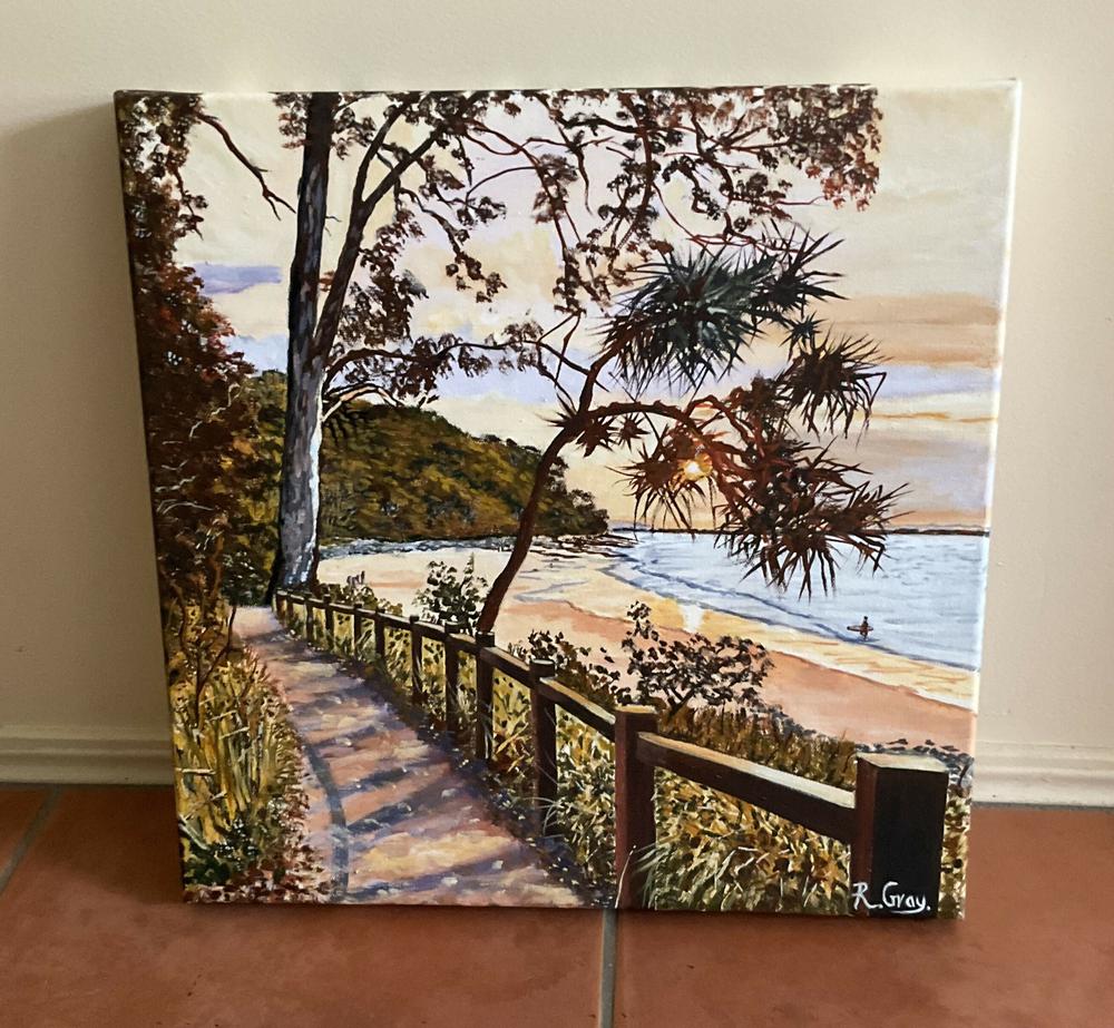Tea Tree Bay Sunset-by-Robyn Gray-original art-Gioia