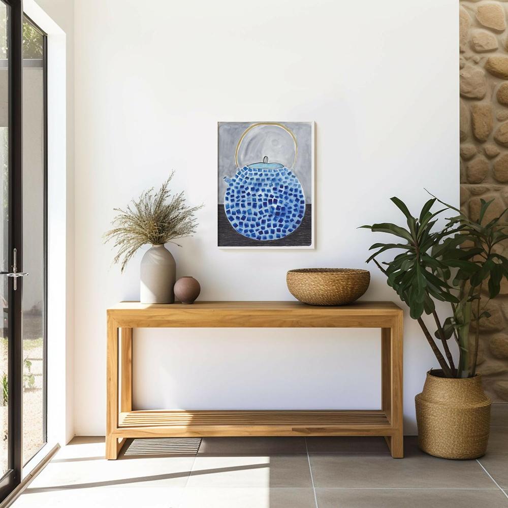 Teaware in Blue - Teapot - Original Artwork-by-Danushka Abeygoda-original art-Gioia