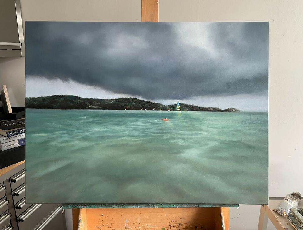 Tempest on the horizon-by-Annie Hawkins Art-original art-Gioia
