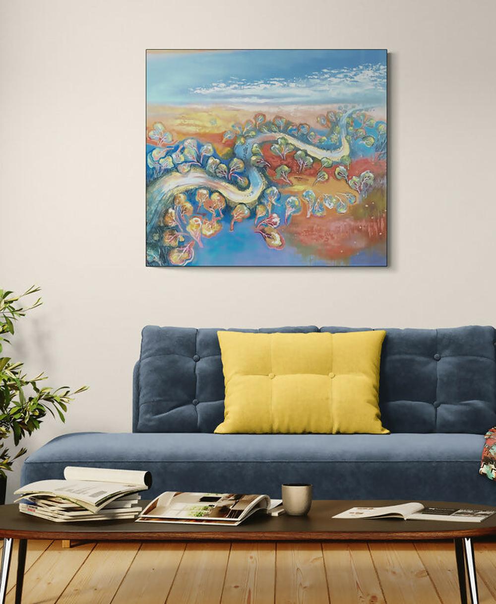 The River of Life Meandering-by-Astrid Dahl Original Art-original art-Gioia