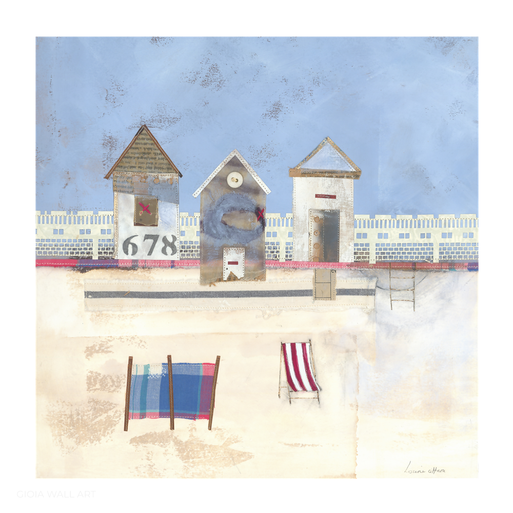The Windbreak, Mixed Media on Paper, 42x49cm, By Louise O'Hara , Original Artwork-by-Louise O’Hara-original art-Gioia