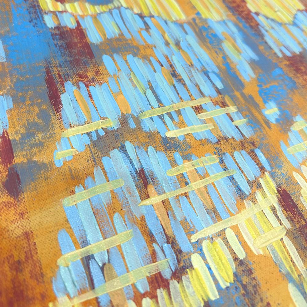 Through the Pines. Yellow Sunset - Original Painting-by-Ekaterina Prisich Original Art-original art-Gioia