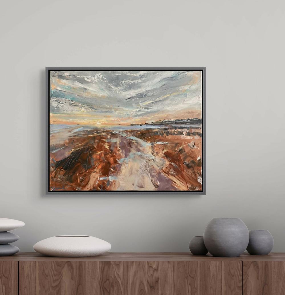 Tide at Days Edge-by-Claire Skeet-original art-Gioia