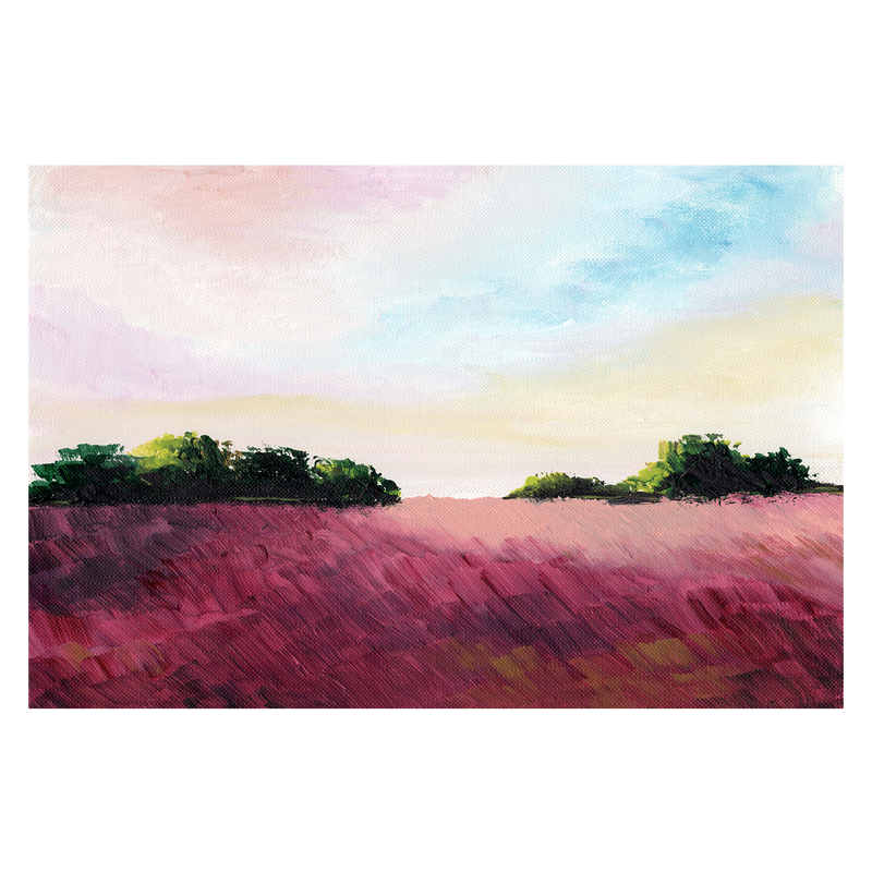 Crimson Dreamscape, Style A, Hand-Painted Canvas