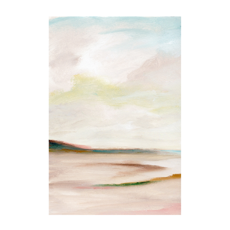 Misty Shore, Hand-Painted Canvas