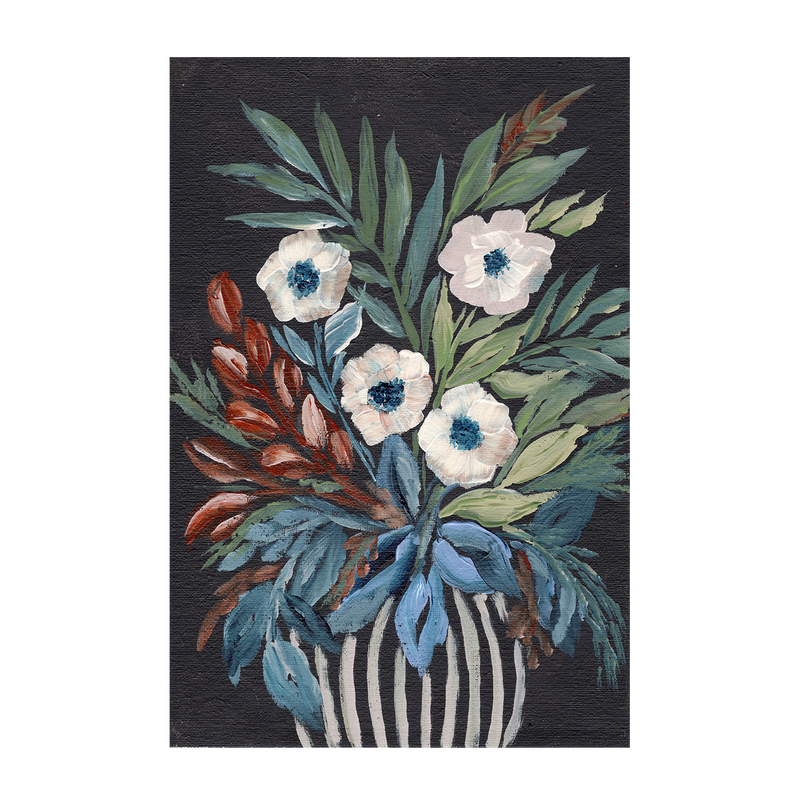 Floral Enchantment, Hand-Painted Canvas